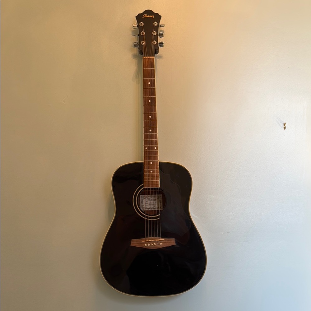 Black Acoustic Ibanez Guitar and Case